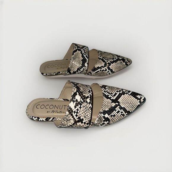 Coconuts Matisse Nisa Mule Pointed Toe Flats Size 6M Snake Print Sandal - Picture 10 of 11